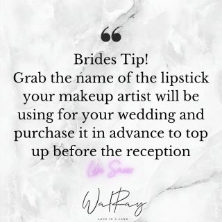 Mine was Mehr by MAC 😉 What's yours?
.
.
.
.
#bridaltips
#bridesofinstagram #bridetip #bridetips #brideadvice #weddingplan #weddingtip #weddingtips