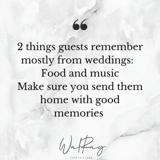 Want your wedding to be remembered? Your guests want good food and epic music + anything thag makes your guests feel special! (Hint: personalized menus, placecards or bonbonnieres 😉)